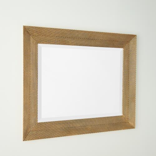 Delicate Basketweave Mirror-Gold
