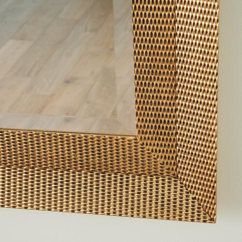 Delicate Basketweave Mirror-Gold