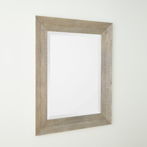 Delicate Basketweave Mirror-Silver