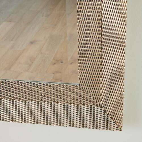 Delicate Basketweave Mirror-Silver