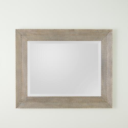 Delicate Basketweave Mirror-Silver