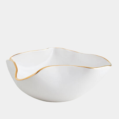 Currents Bowl-White/Gold