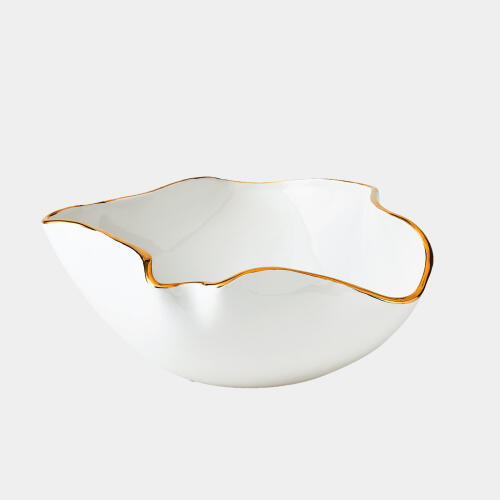 Currents Bowl-White/Gold