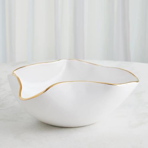 Currents Bowl-White/Gold