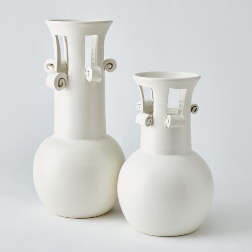 Epsi Handle Vase-Matte White