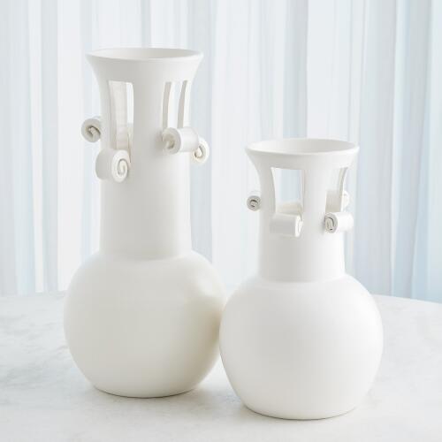 Epsi Handle Vase-Matte White