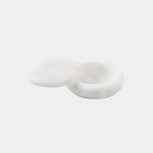Leora Oval Swivel Box-Alabaster