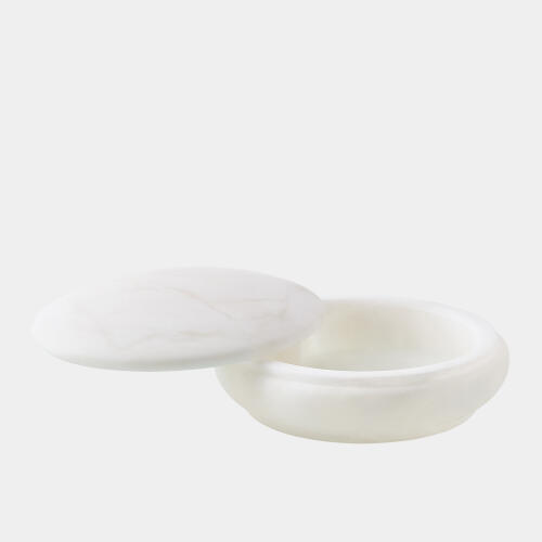 Leora Round Swivel Box-Alabaster