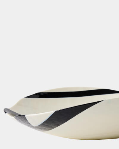 Palermo Striped Folded Plate-Black