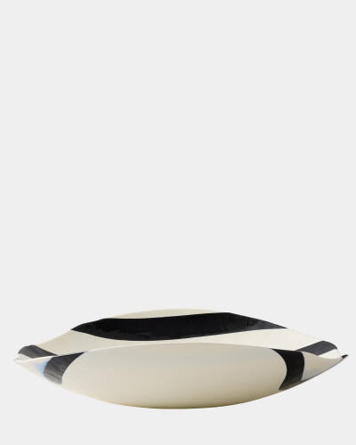 Palermo Striped Folded Plate-Black