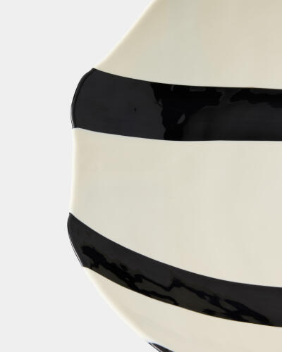 Palermo Striped Folded Plate-Black