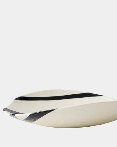 Palermo Striped Folded Plate-Black