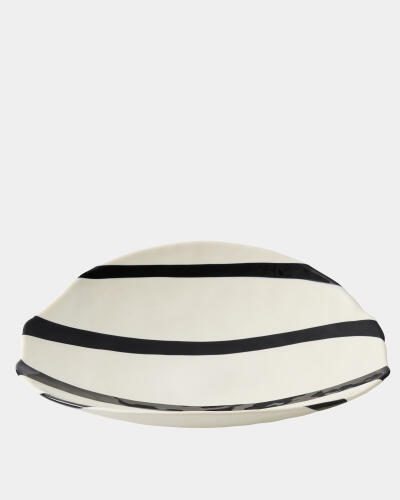 Palermo Striped Folded Plate-Black