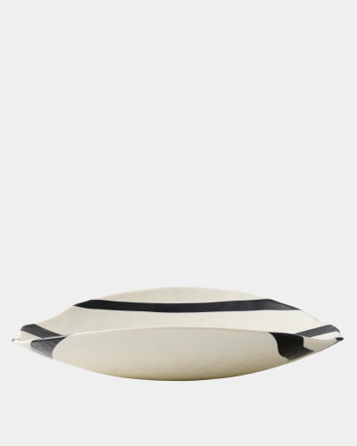 Palermo Striped Folded Plate-Black