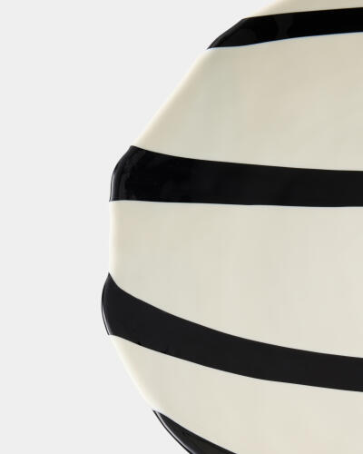 Palermo Striped Folded Plate-Black
