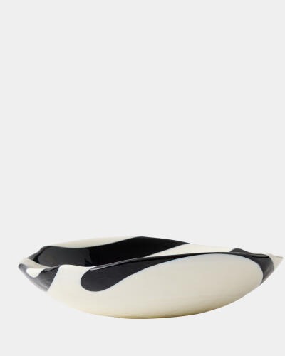 Palermo Striped Folded Plate-Black