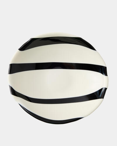 Palermo Striped Folded Plate-Black