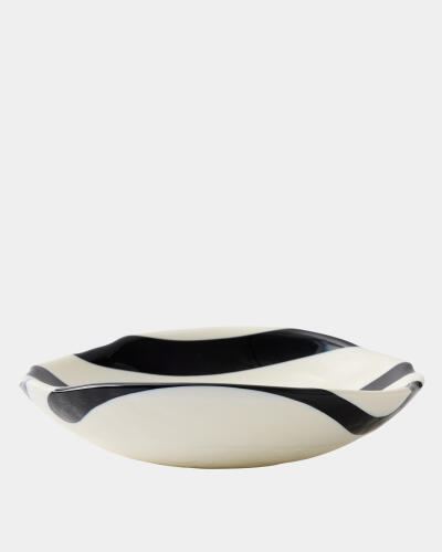 Palermo Striped Folded Plate-Black