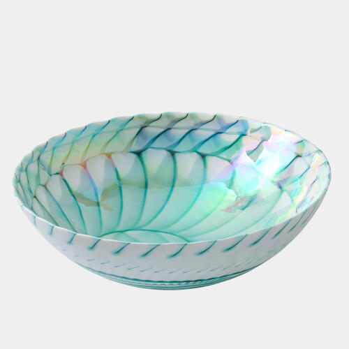 spiral threads bowl-turquoise