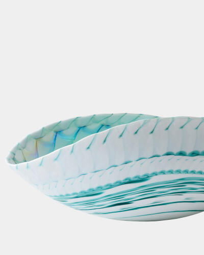 Spiral Threads Folded Bowl-Turquoise