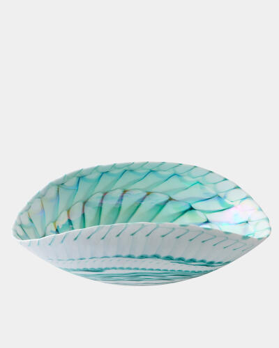 Spiral Threads Folded Bowl-Turquoise
