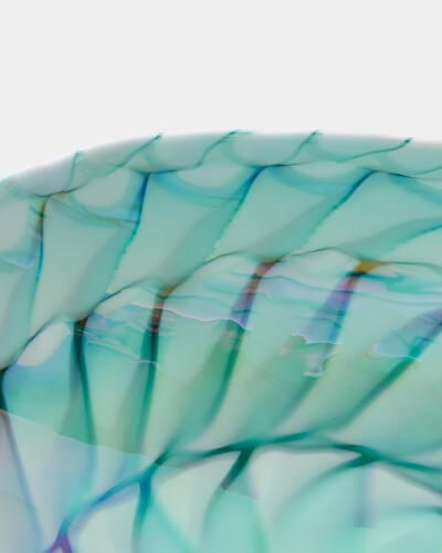 Spiral Threads Folded Bowl-Turquoise