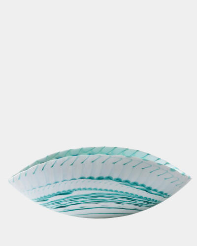 Spiral Threads Folded Bowl-Turquoise