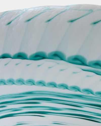Spiral Threads Folded Bowl-Turquoise