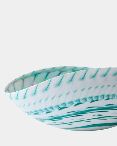Spiral Threads Folded Bowl-Turquoise