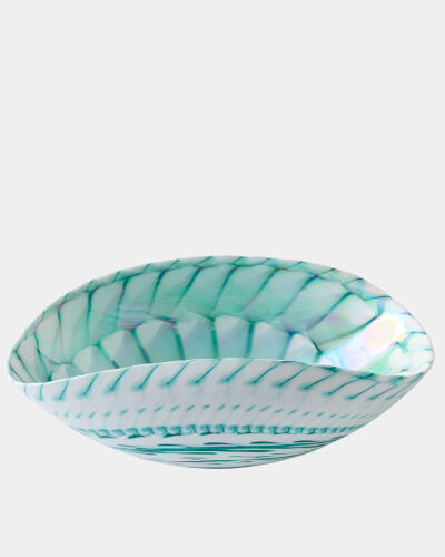 Spiral Threads Folded Bowl-Turquoise