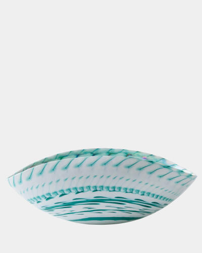 Spiral Threads Folded Bowl-Turquoise
