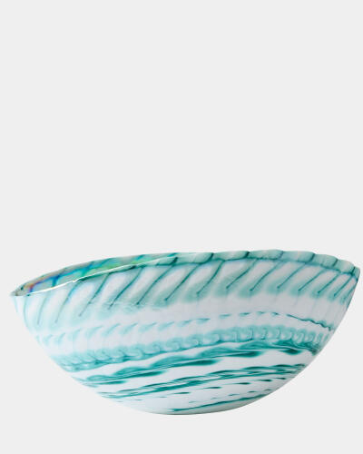 Spiral Threads Folded Bowl-Turquoise