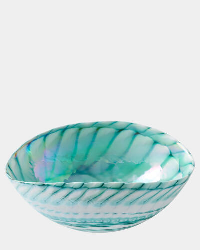 Spiral Threads Folded Bowl-Turquoise