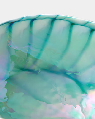 Spiral Threads Folded Bowl-Turquoise