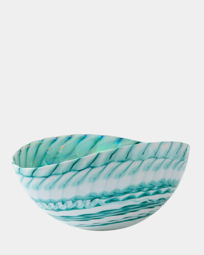 Spiral Threads Folded Bowl-Turquoise