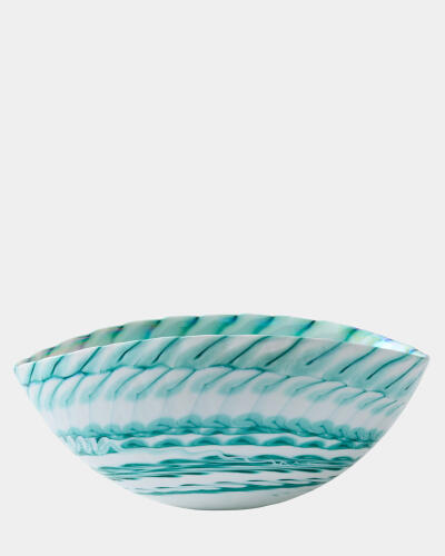 Spiral Threads Folded Bowl-Turquoise