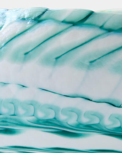 Spiral Threads Folded Bowl-Turquoise