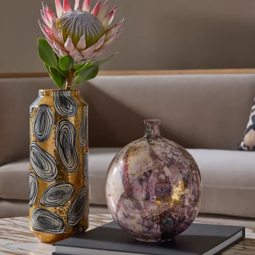 Geode Vase-Golden