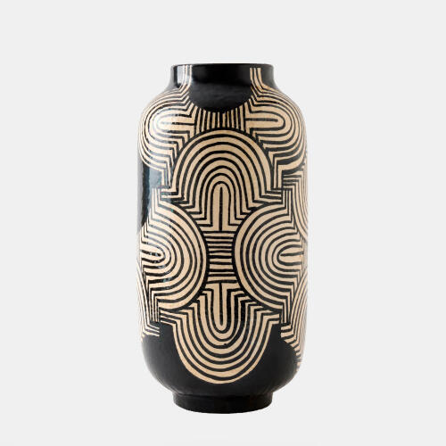 arches vase-black/white