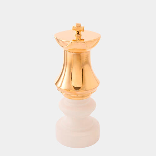 Gambit Jar-White/Gold-Queen
