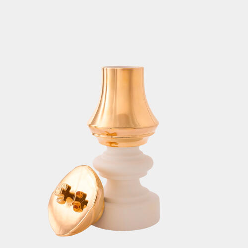 Gambit Jar-White/Gold-Queen