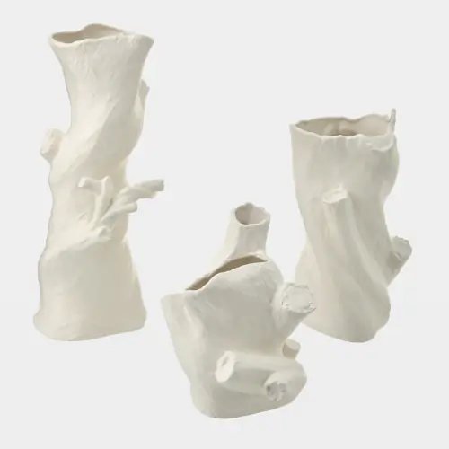 Buche Faux Bois Vase-Tall