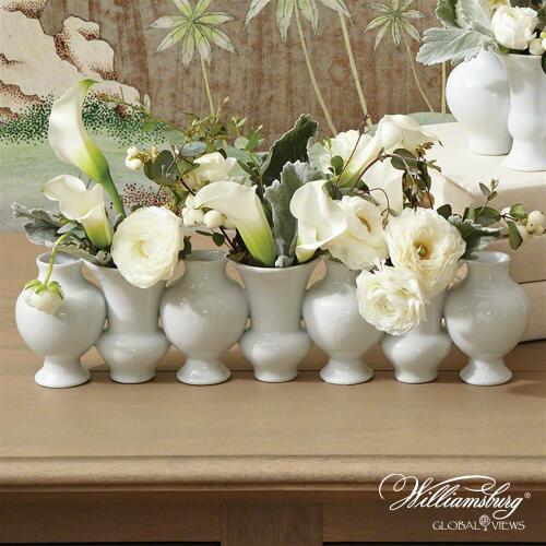 Convene Linear Bud Vase-White Crackle