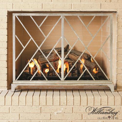 Chippendale Fret Fireplace Screen-Bronze