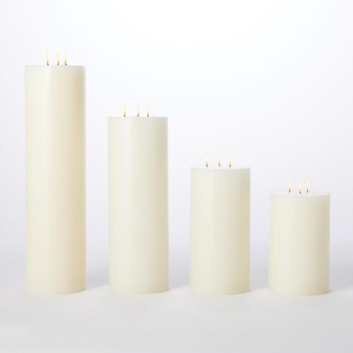 3 Wick Pillar Candle-Unscented