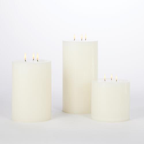 3 Wick Pillar Candle-Unscented