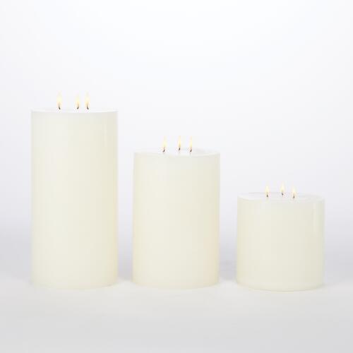 3 Wick Pillar Candle-Unscented