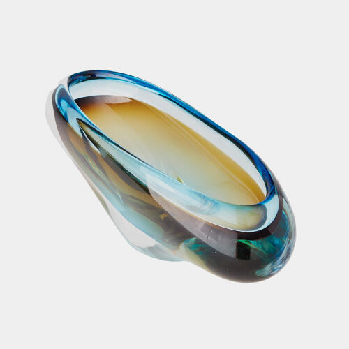 Canoe Bowl-Turquoise/Beige