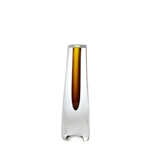 Cut Glass Vase-Amber
