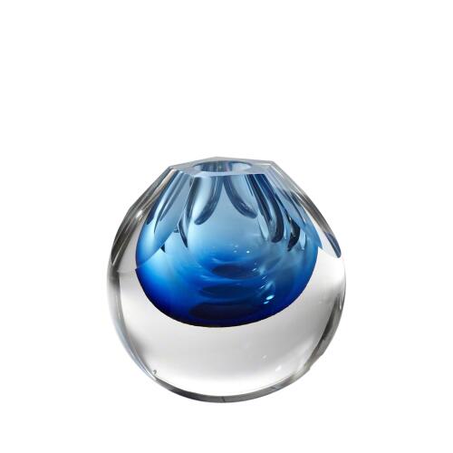 Cut Glass Vase-Cobalt